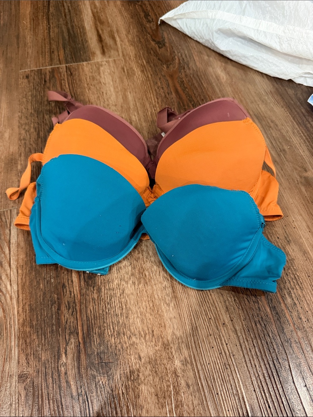 Women’s Padded T-Shirt Bra - Teal, Orange, Plum